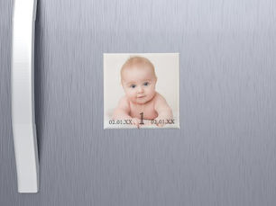 Top 10! 1st birthday party baby photo date age magnet