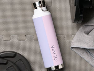 Hot Deals! Stylish Modern Pink Purple Pastel Minimalist Name Water Bottle