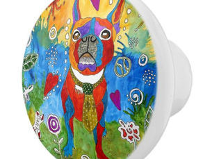 Big Deals! Cute and Colorful Boston Terrier Door Knob