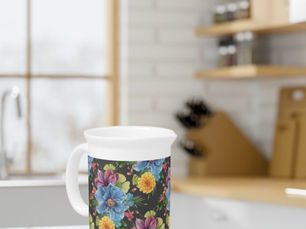 Best Price! Pretty And Dark Floral Beverage Pitcher