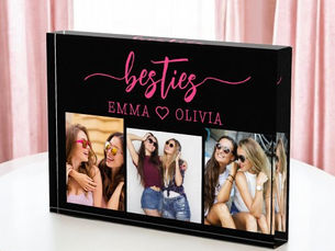 Top 5! Hot Pink Besties Friends 3 Photo Collage Keepsake