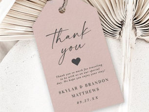 Top 5! Simple Elegant Light Blush Pink Wedding Thank You Gift Tags