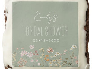 Review Sage Green Wildflower Boho Bridal Shower Garden Brownie