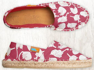 Hot Deals! Cat Red White Magenta Pink Espadrilles