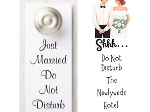 Top 5! Just Married Minimal Wedding Party Door Hanger