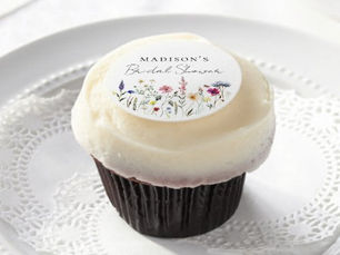 Review Elegant Wildflower Meadow Bridal Shower Edible Frosting Rounds