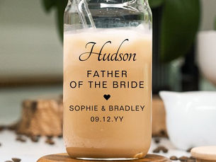 Hot Deals! Father of the Bride Custom Personalised Wedding Can Glass