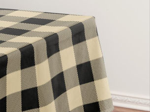 Top 5! Vintage Tan and Black Buffalo Plaid Tablecloth