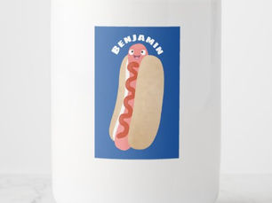 Review Cute funny hot dog Weiner cartoon Food Label