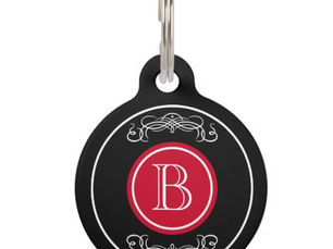 Best Deals! Elegant monogram design pet tag