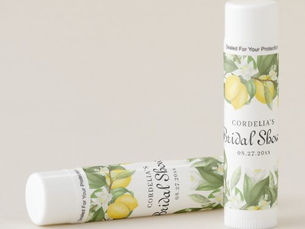 Big Deals! Watercolor Lemon Citrus Bridal Shower Favor Lip Balm