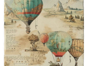 Big Deals! Vintage Hot Air Balloon in a Serene Landscape (10) Trivet