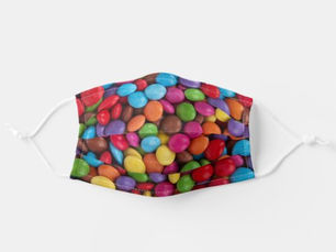Top 10! Colorful Buttons Of Sweet Chocolate Candy Adult Cloth Face Mask