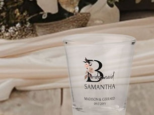 Best Price! Bridesmaid Neutral Floral Letter Bridal Party Shot Glass