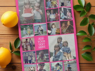 Top 5! 17 Photo Collage and Text - Can Edit Hot Pink Kitchen Towel
