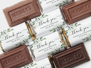 Best Deals! Eucalyptus Thank You Script Wedding Hershey's Miniatures