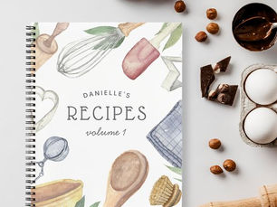 Best Price! Watercolor Kitchen Supplies Personalized Recipe Notebook