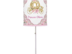 Best Price! Pink Gold Princess Carriage Table Lamp