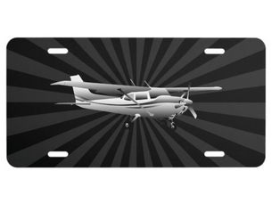Hot Review! Aircraft Classic Cessna Silhouette Flying Sunburst License Plate