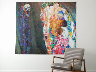 Hot Deals! Death and Life, Gustav Klimt Tapestry
