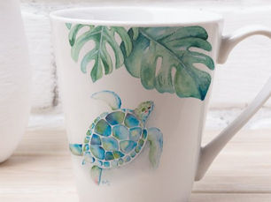 Hot Review! Tropical Turquoise Blue Watercolor Sea Turtle Mug