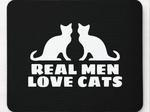 Top 10! Real Men Love Cats funny mouse pad for pet owner