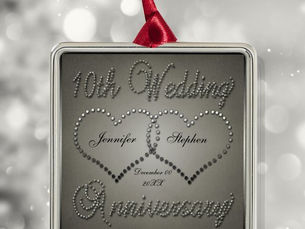 Hot Review! Punched Tin 10 Year Anniversary Square Ornament