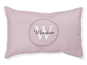 Best Price! Custom Pet Name Blush Pink White Monogram Pet Bed