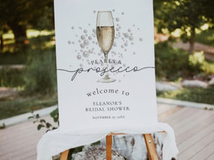 Best Price! Watercolor Pearls.& Prosecco Bridal Shower Welcome Foam Board