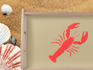 Big Deals! red lobster on khaki serving tray