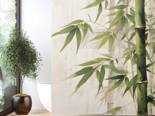 Best Price! Watercolor Zen Bamboo Harmony Shower Curtain