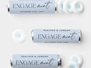 Hot Deals! Dusty Blue Engage Mint Engagement Party Mint Favor