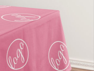 Top 5! Custom Pink Restaurant Trade Show Logo Business Tablecloth