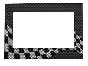 Top 10! Carbon Fiber Style Checkered Racing Flag Wave Magnetic Picture Frame
