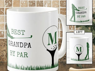 Top 5! Golf BEST GRANDPA BY PAR Monogram Coffee Mug