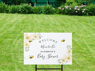 Big Deals! Baby Shower pink girl florals white mom to bee Sign