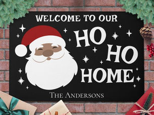 Hot Deals! Festive African American Santa Door Mat