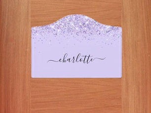 Best Deals! Violet glitter dust monogram name script door sign