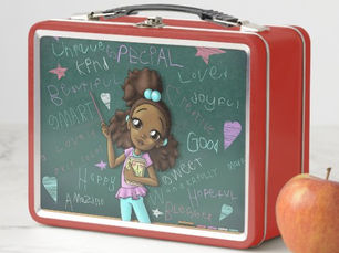 Best Deals! African American Girl Metal Lunch Box
