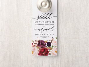 Hot Deals! Rustic Burgundy Marsala Wedding Door Hanger