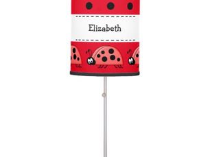 Best Deals! Ladybugs kids add name red table lamp