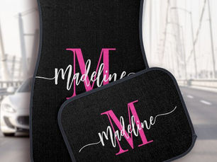 Hot Deals! Custom Trendy Stylish Monogram Name Script Pink Car Floor Mat