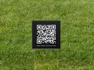 Best Deals! QR Code | Your Text Modern Black Square Yard Sign
