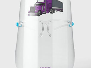 Hot Review! Semi-trailer truck cartoon illustration face shield