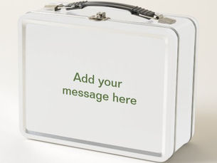 Review Simple minimal green add your text name photo cust metal lunch box