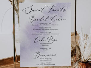 Top 5! Watercolor Wash | Purple Sweet Treats Brownie Sign