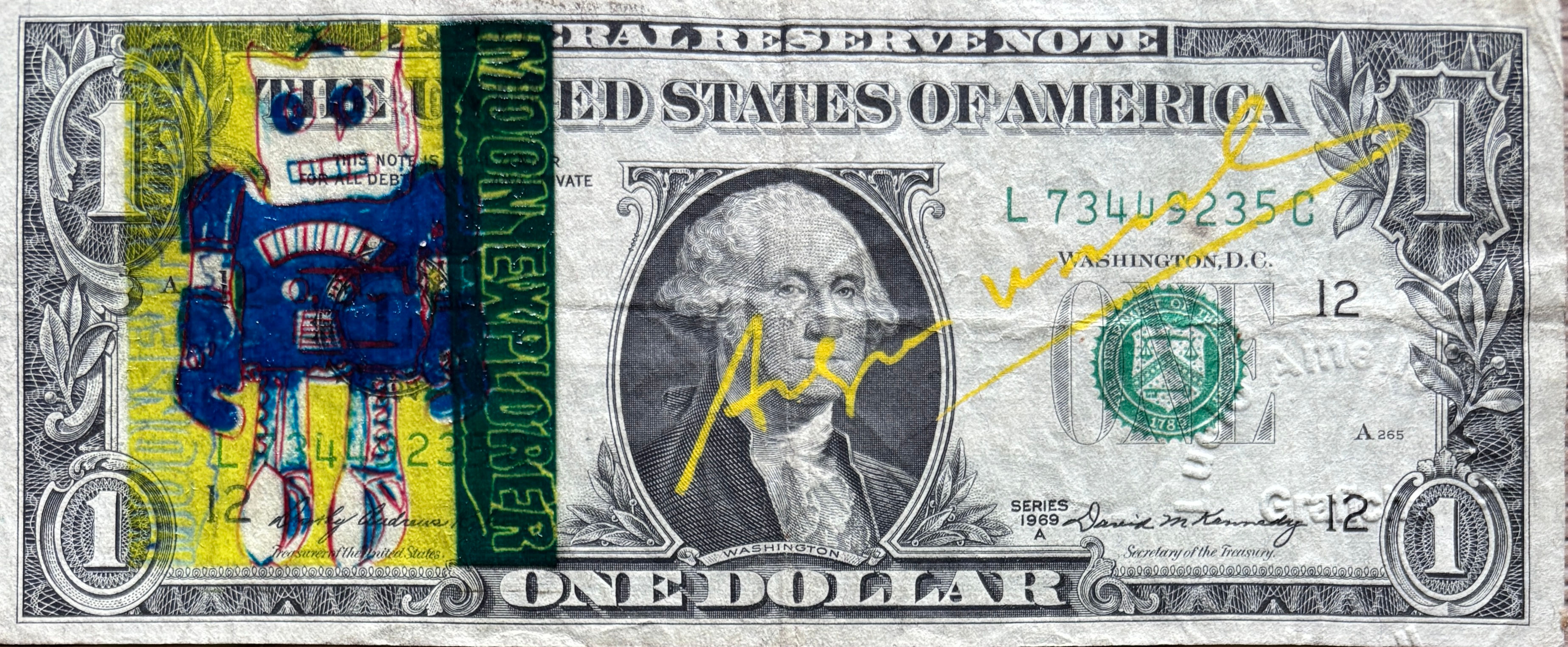 DOLLAR envoi 1987   Andy WARHOL avec certificat