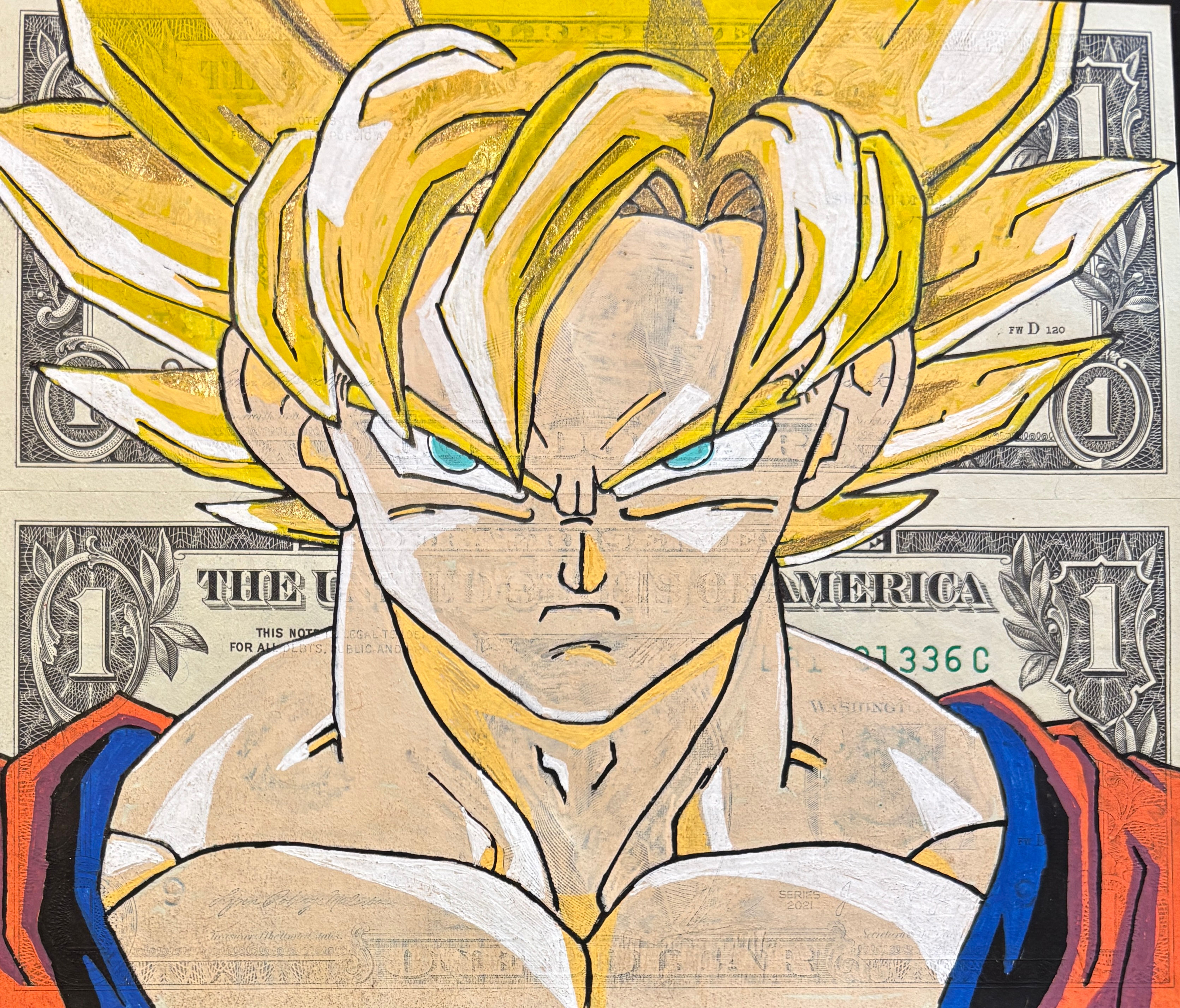BENY MANGA SUR DOLLAR "nakuto" oeuvre originale acrylique