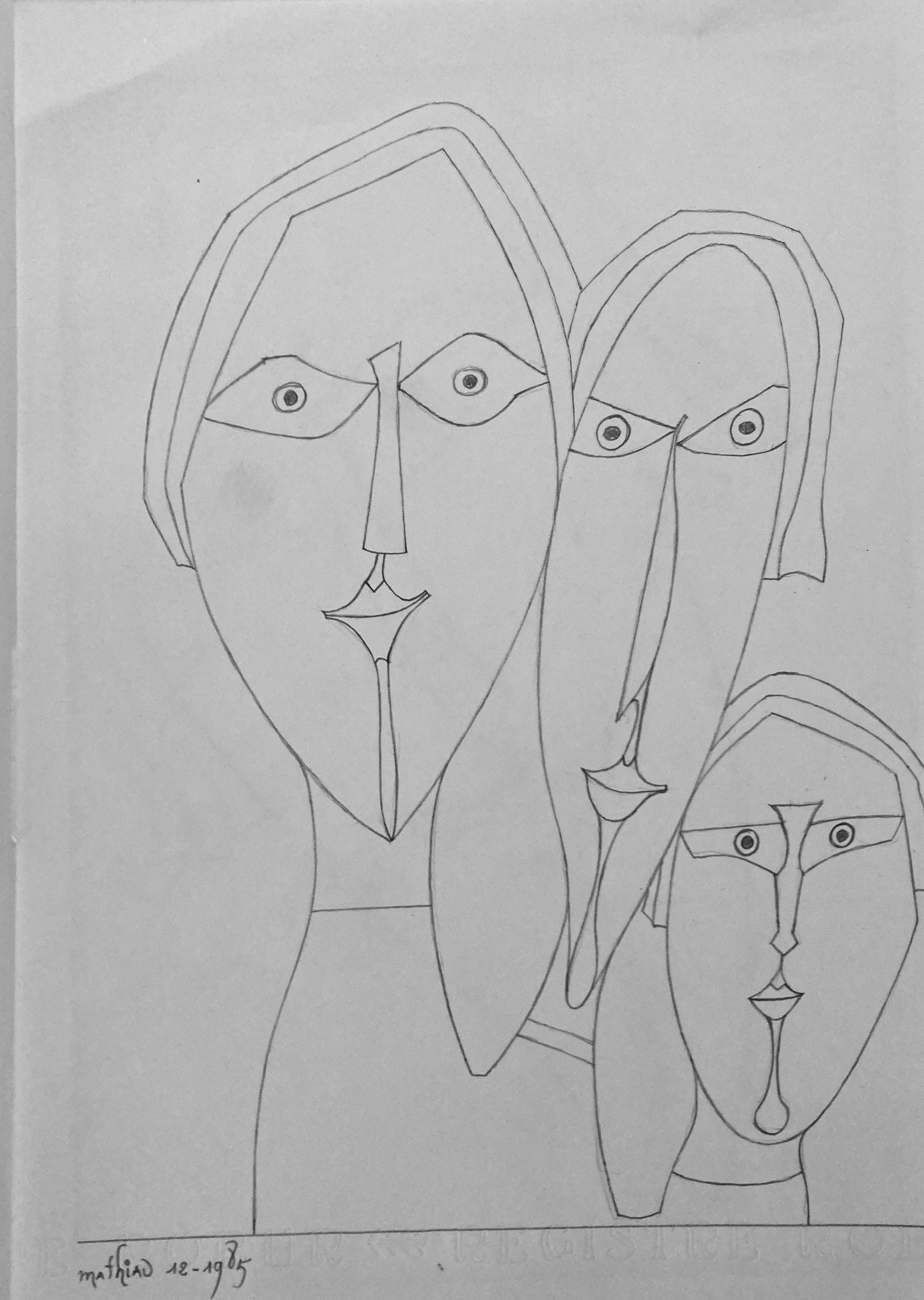 MATHIAU ANDRÉ 2 dessins originaux 22x33cm