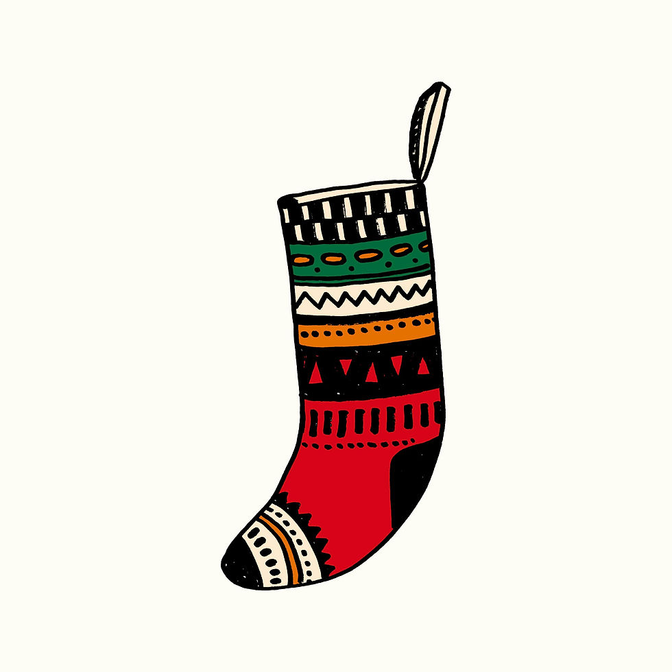 クリスマス靴下手書き無料イラスト素材